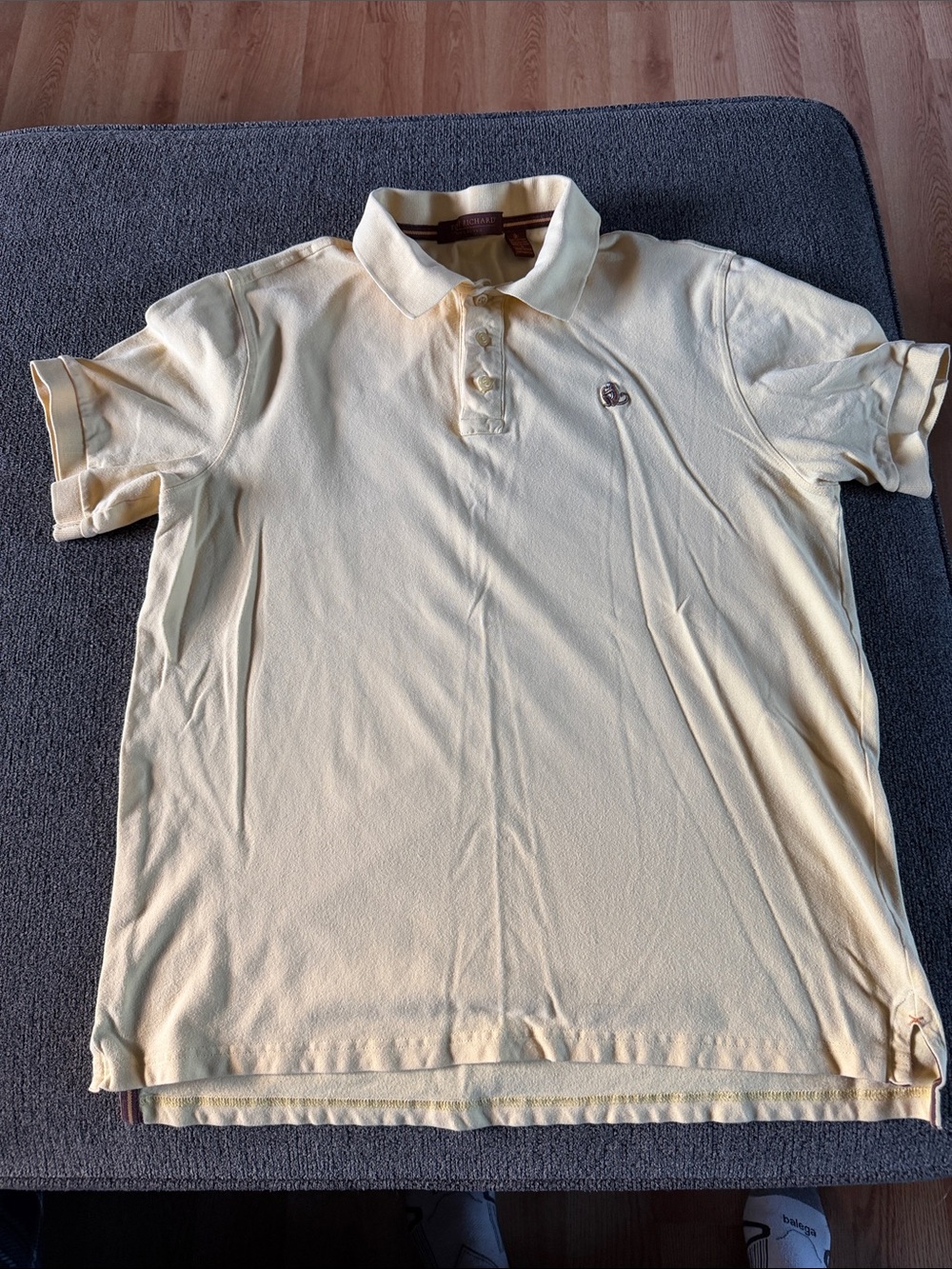 Tori Richard Pale Yellow Polo with Embroidered Logo